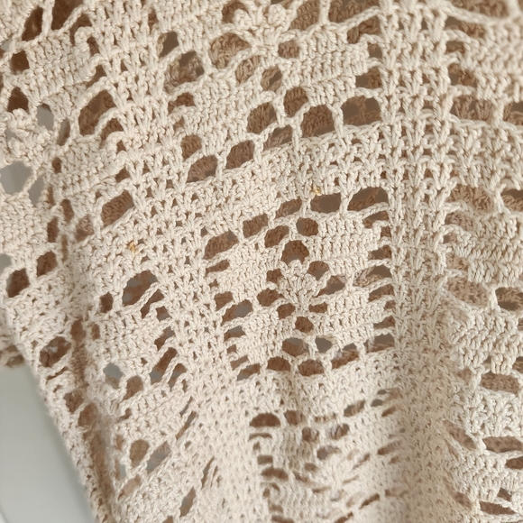 Crochet Lace Short Sleeve Top HANDMADE TSHIRT - Picture 2 of 5